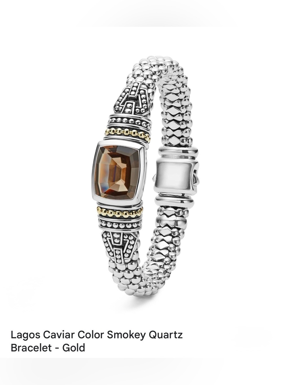 LAGOS Caviar Smokey Quartz Bracelet with Gold Accents